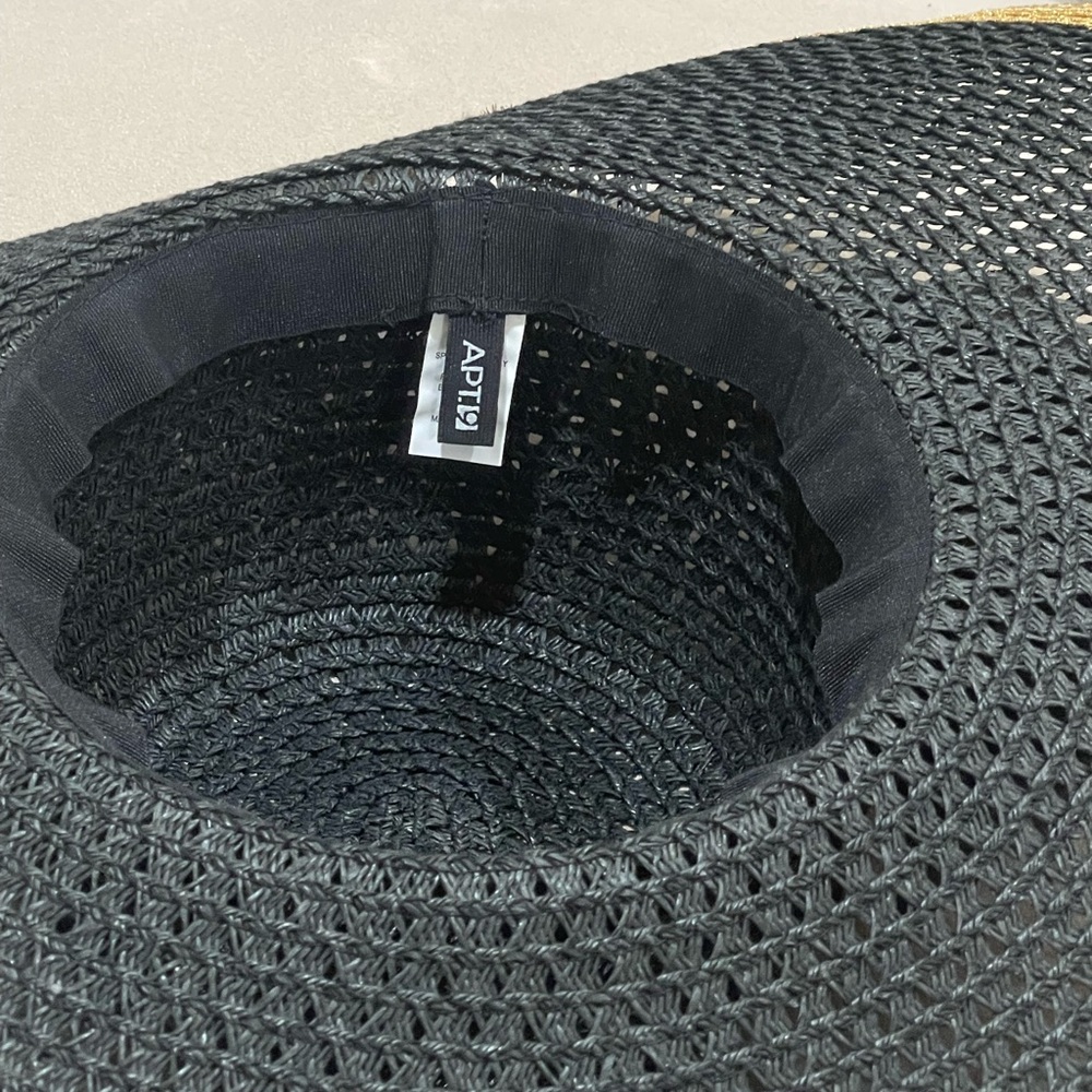 Apt 9 Floppy Straw Beach Sun Hat With Flower Vacation Summer Gold Black One Size - Picture 8 of 8
